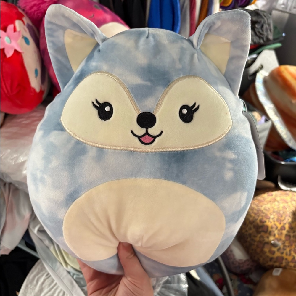 Squishmallows Blue and Cream Fox Plush
